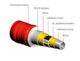 Giacomini plasthliníková rúrka PE-Xb/Al/PE-Xb 26×3mm v červenej izolácii 6 mm, 50 m