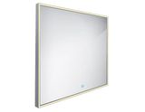 Nimco Zrkadlá - Zrkadlo s LED osvetlením, 700x700 mm, dotykový senzor, hliník