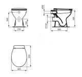 Ideal Standard Eurovit - Stojace WC, biela