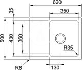 Franke Sety - Set T94, tectonitový drez OID 611-62 a batéria FP 9000.031, sivá/chróm
