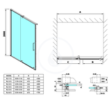 Polysan Rolls Line - Sprchové dvere zasúvacie, 1400x2000 mm, leštený hliník/číre sklo