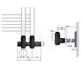 Sapho Twin Combi - Pripojovacia súprava ventilov, stredové pripojenie, pravé, rozstup 50 mm, chróm