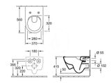 Villeroy &amp; Boch Subway 2.0 - Závesné WC, DirectFlush, CeramicPlus, Ebony