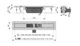 Alcadrain Odtokové žľaby - Sprchový žľab 300 mm, s okrajom pre perforovaný rošt, nerezová