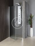 Aqualine Sprchovacie kúty - Sprchové dvere Pilot, 800 mm, lesklý hliník/sklo Brick