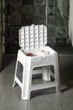 Aqualine Doplnky - Kúpeľňová stolička, s úložným priestorom, biela
