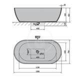 Polysan Vane - Voľne stojacia vaňa Reduta 1500 mm × 750 mm × 580 mm, liaty mramor, čierna/biela