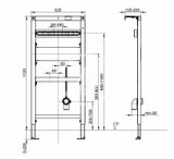 Villeroy &amp; Boch ViConnect - Predstenová inštalácia pre výlevku, výška 112 cm