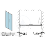 Polysan Lucis Line - Skladacie sprchové dvere 900 mm, číre sklo