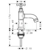 Axor Montreux - Stojančekový ventil, kefovaný nikel