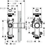 Axor One - Základné teleso na uzatvárací podomietkový ventil