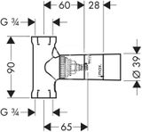 Axor Montážne telesá - Teleso 130 l/min na uzatvárací ventil pod omietku, vreteno