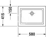 Duravit 2nd floor - Umývadlo bez prepadu, 580x415 mm, WonderGliss, biela