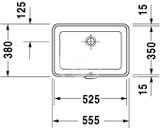 Duravit 2nd floor - Umývadlo s prepadom, 525x350 mm, WonderGliss, biela