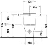 Duravit Darling New - Splachovacia nádrž, 405x160 mm, biela