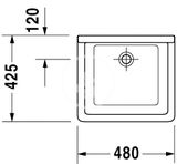 Duravit Starck 3 - Výlevka, 480x425 mm, bez otvoru na batériu, s WonderGliss, biela