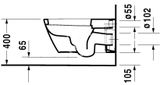 Duravit Starck 2 - Závesné WC na bidetovú dosku SensoWash, alpská biela