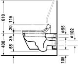 Duravit Starck 2 - Závesné WC na bidetovú dosku SensoWash, alpská biela