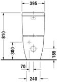Duravit Happy D.2 - Splachovacia nádrž, 395x160 mm, pripojenie vpravo alebo vľavo, s WonderGliss, alpská biela