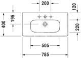 Duravit DuraStyle - Umývadlo nábytkové Compact, 785x400 mm, s 1 otvorom na batériu, biela