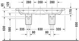 Duravit DuraStyle - Dvojumývadlo nábytkové 1300x480 mm, s 1 otvorom na batériu, biela