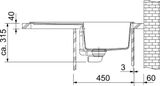 Franke Maris - Fragranitový drez MRG 611, 780x500 mm, biela-ľad