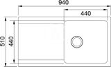 Franke Orion - Tectonitový drez OID 611, 940x510 mm, biela