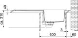 Franke Orion - Tectonitový drez OID 611, 940x510 mm, biela
