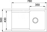 Franke Orion - Tectonitový drez OID 611-78, 780x500 mm, biela