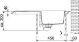 Franke Orion - Tectonitový drez OID 611-78, 780x500 mm, čierna