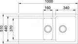 Franke Orion - Tectonitový drez OID 651, 1000x510 mm, biela