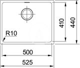Franke Sirius - Tectonitový drez SID 110-50, 525x440 mm, čierna