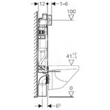 Geberit Kombifix - Predstenová inštalácia na závesné WC, výška 1,08 m