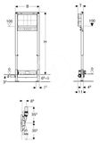 Geberit Duofix - Predstenová inštalácia na sprchu, výška 130 cm, s odtokom v stene, nástenná armatúra pod omietku