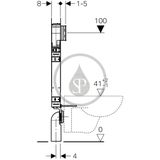 Geberit Kombifix - Predstenová inštalácia na závesné WC, na odsávanie zápachu, výška 1,09 m