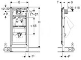 Geberit Duofix - Predstenová inštalácia na pisoár, univerzálna, výška 112-130 cm