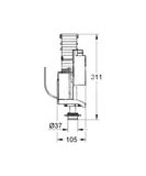 Grohe Náhradné diely - Vypúšťací ventil AV1 s rozšírením