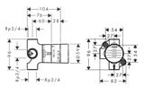 Hansgrohe Trio/Quattro - Základné teleso na uzatvárací a prepínací ventil pod omietku