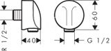 Hansgrohe Kolienka - Pripojenie hadice FixFit E so spätným ventilom, chróm