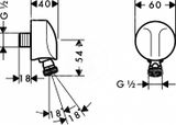 Hansgrohe Kolienka - Pripojenie hadice FixFit E so spätným ventilom a s guľovým kĺbom, chróm