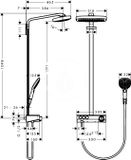 Hansgrohe Raindance Select E - Sprchový set Showerpipe 300 s termostatom ShowerTablet Select, 3 prúdy, biela/chróm