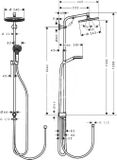 Hansgrohe Crometta - Sprchový set 240 Showerpipe na renovácie, 1 prúd, EcoSmart, chróm