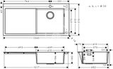Hansgrohe Drezy - Vstavaný drez S715-F450, nehrdzavejúca oceľ