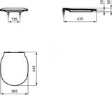 Ideal Standard Connect Air - WC doska ultra plochá, 365x445x50 mm, biela