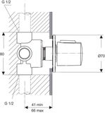 Ideal Standard CeraTherm - Viaccestný ventil podomietkový, diel 2, chróm