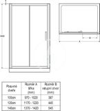 Ideal Standard Synergy - Sprchové dvere posuvné, dvojdielne, 1370-1420 mm, lesklý hliník/číre sklo