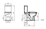 Ideal Standard Esedra - WC kombi, zadný/spodný odtok, biela