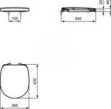 Ideal Standard Connect Freedom - WC sedadlo so spevnenými pántami, biela