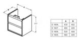 Ideal Standard Connect Air - Umývadlová skrinka, 530x409x517, svetlé drevo/matný svetlohnedý lak