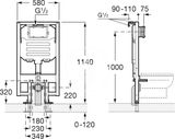 Jika Modul - WC SYSTEM COMPACT, 1180 mm x 620 mm x 150 mm